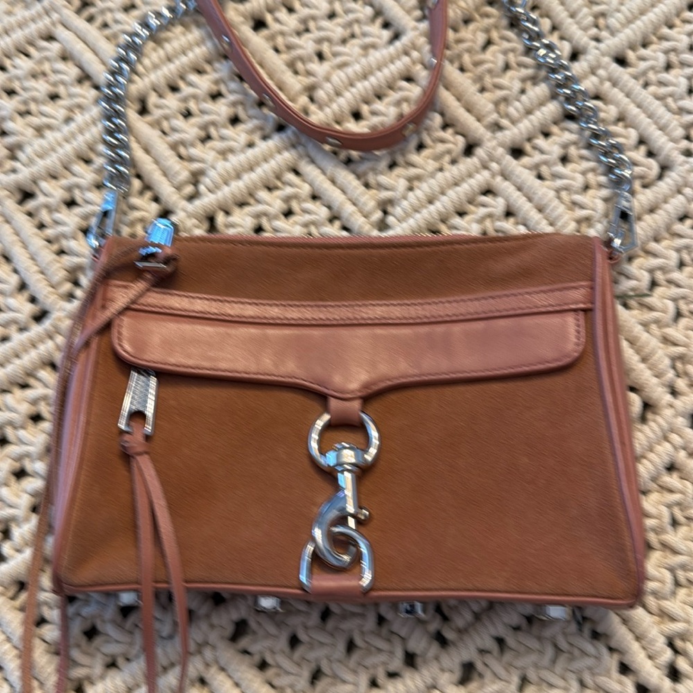 Rebecca Minkoff Handbag Mac Crossbody Berry Suede Leather Bag